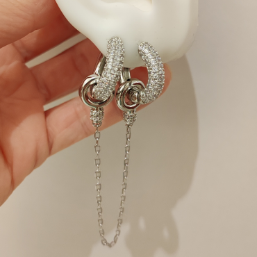 VIP Çiftli Gümüş Küpe
